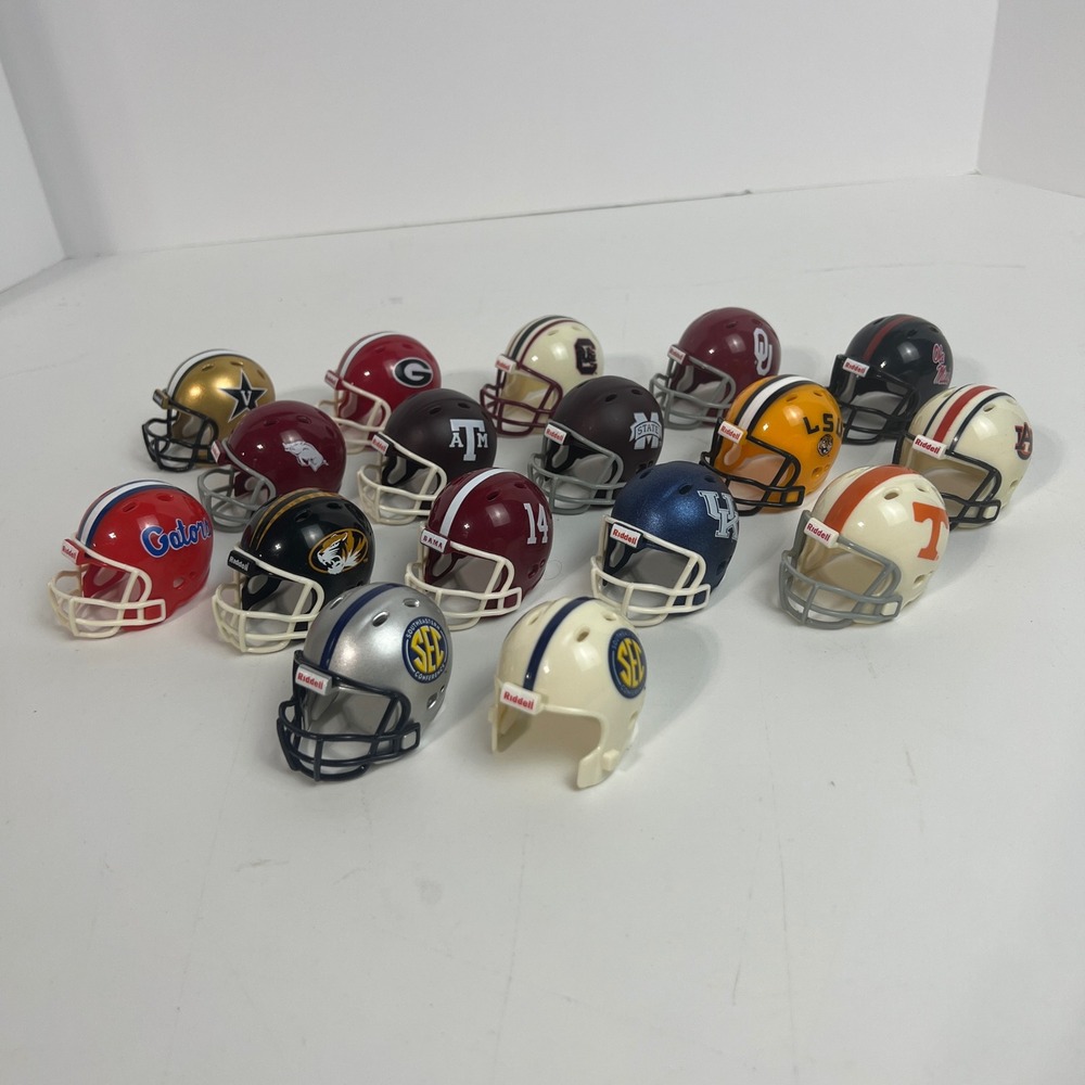 Riddell SEC Pocket Pro Micro Football Helmet Lot of 17 NCAA College Teams Mini